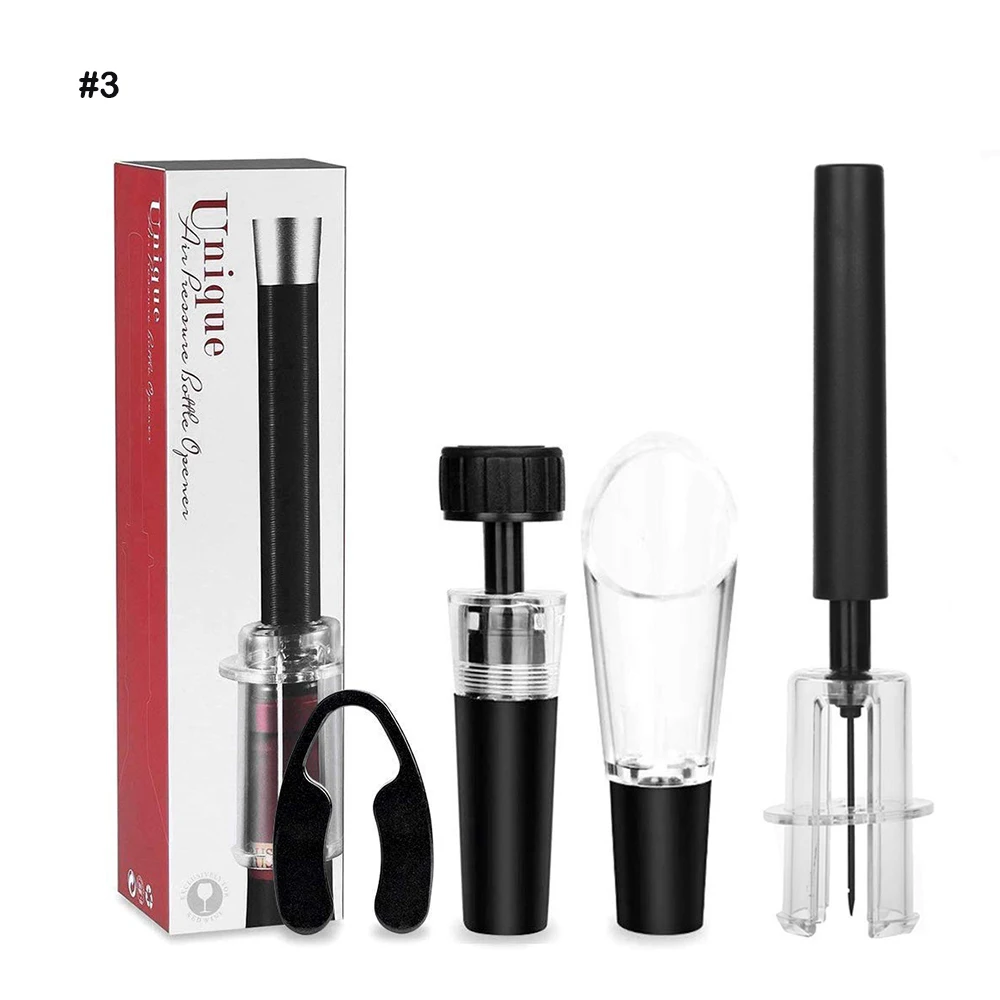

4pcs Air Pressure Type Wine Bottle Opener Stainless Steel Pin Type Bottle Pumps Corkscrew Cork Out Tool Red Wine Opener