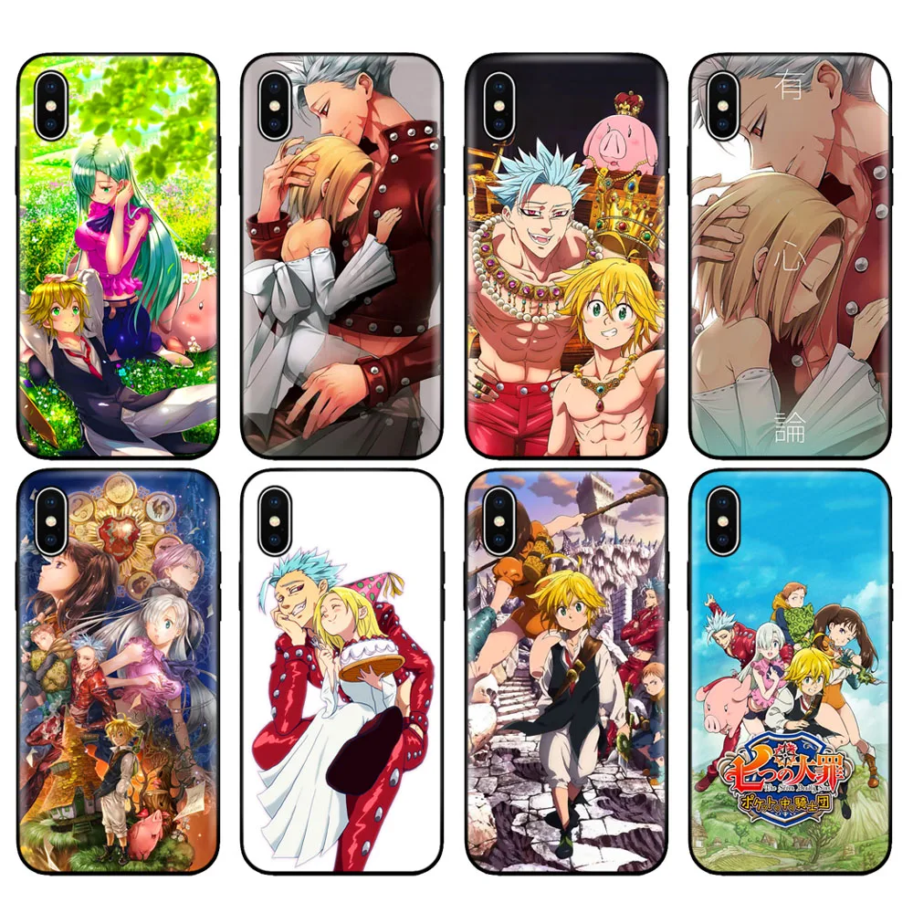 Custodia In Tpu Nero Per Iphone 5 5S Se 6 6S 7 8 Plus X 10 Custodia In Silicone Per Iphone Xr Xs 11 Pro Max Custodia Nanatsu No Taizai Seven