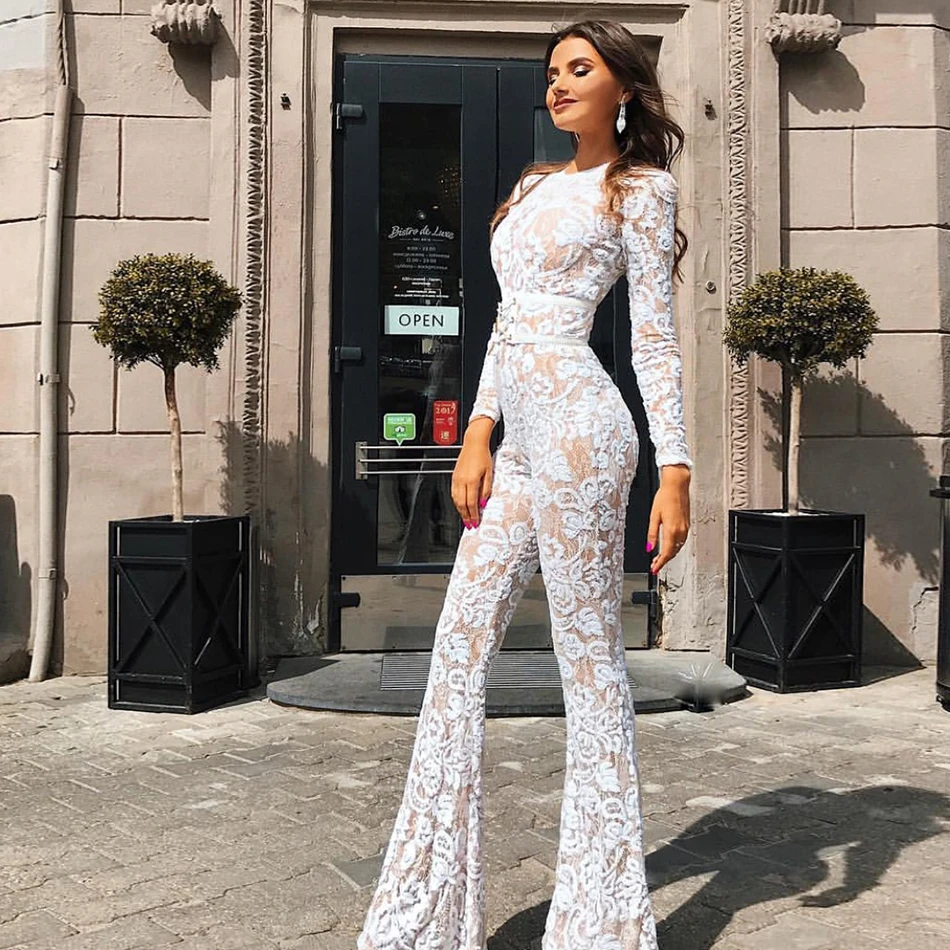 Wholesale-2019-new-luxury-women-s-lace-white-long-sleeved-belt-rayon-bandage-jumpsuit-sexy-party