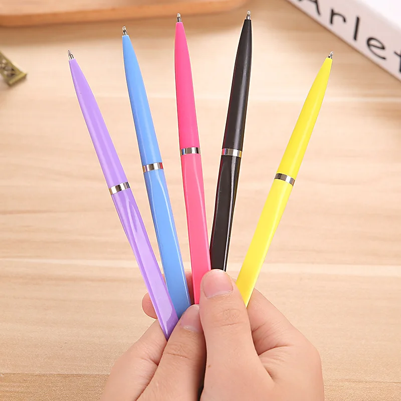 

1pc 0.5mm pure color Oblique head Blue Ink Ballpoint Pens Writing Pen Stationery Office Supplies Teaching School Kids