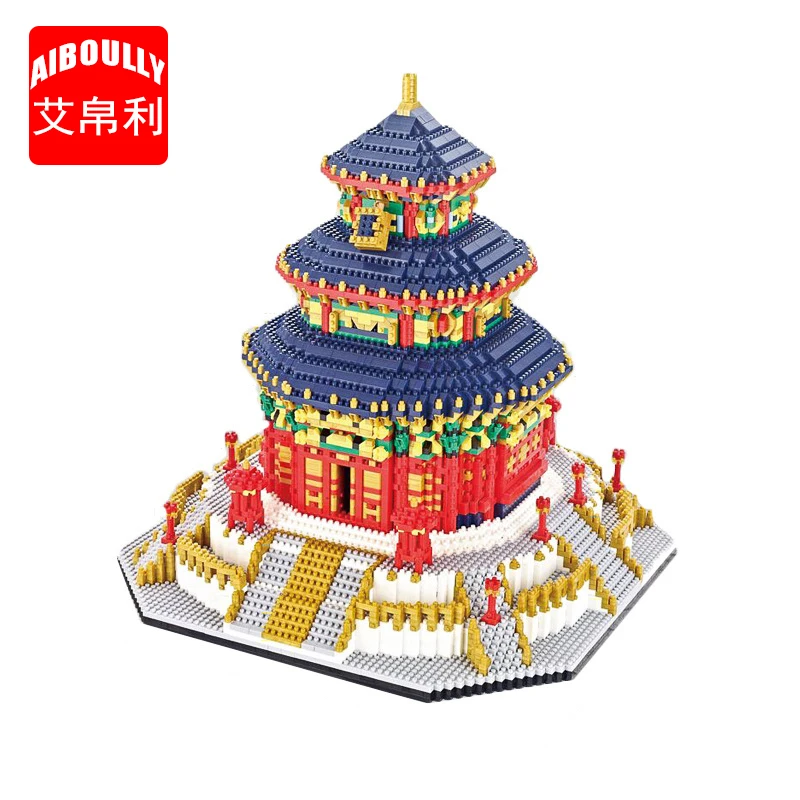 

AIBOULLY 66525 World Famous Architecture China The Temple of Heaven 3D Mini DIY Diamond Building Nano Blocks Bricks Toy Children