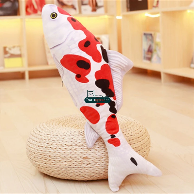 Dorimytrader 135cm Large Simulated Animal Koi Fish Plush Toy Stuffed Soft Fishes Animals Pillow  Doll 53inches Gift Home Decoration DY61692 (8)