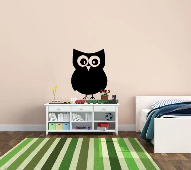 Us 8 99 Zm81 Owl Chalkboard Wall Decal Children Bedroom Playroom Decor Blackboard Sticker Free Shipping Size 35 50cm In Wall Stickers From Home