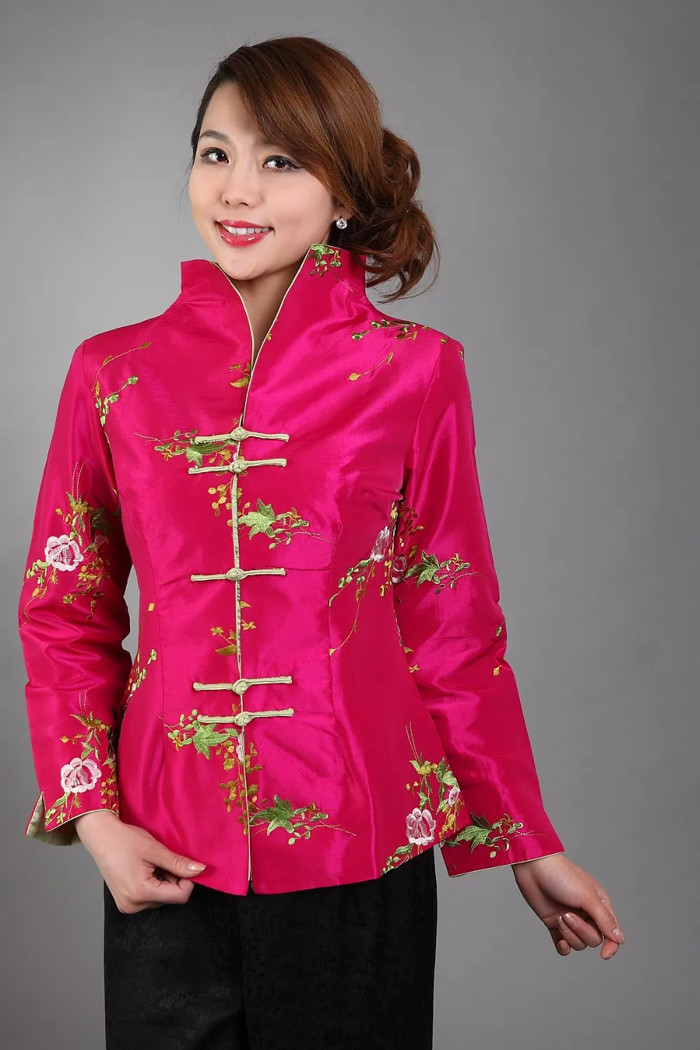 Модные Бежевые женские атласная куртка с вышивкой Демисезонный пиджак цветок Размеры размеры s m l xl XXL, XXXL Mujer Chaqueta Mny12E