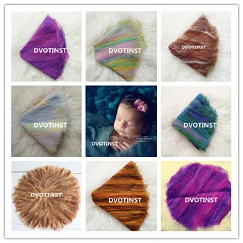 

Dvotinst Newborn Baby Photography Props Wool Basket Background Blanket Mat Fotografia Accessory Studio Shooting Photo Props