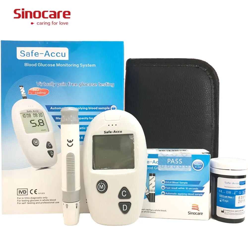 Глюкометр SINOCARE Safe-Accu измеритель уровня глюкозы в крови с тестовыми полосками Lancets медицинский измеритель уровня сахара в крови тест на диабет