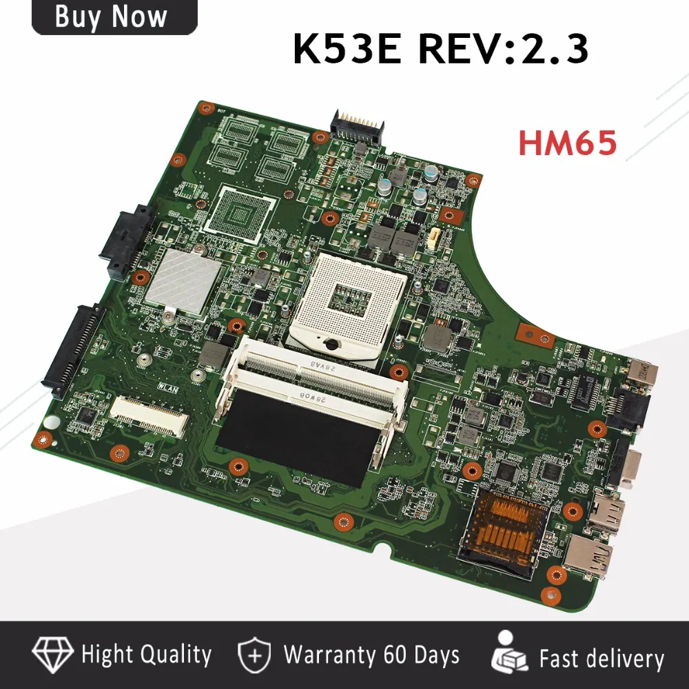 

K53SD REV2.3 USB2.0 for ASUS K53E P53E A53S K53S K53SD laptop motherboard HM65 DDR3 USB2.0 REV:2.3 mainboard Fully Tested