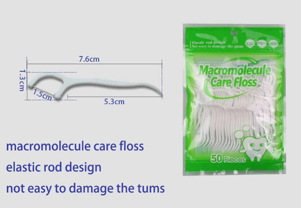 Пищевой макромолекулы зубная щетка из зубная нить зубочистка Чистка зубных протезов средство по уходу за очистка полости рта зубочистка 2 пакетов/лот