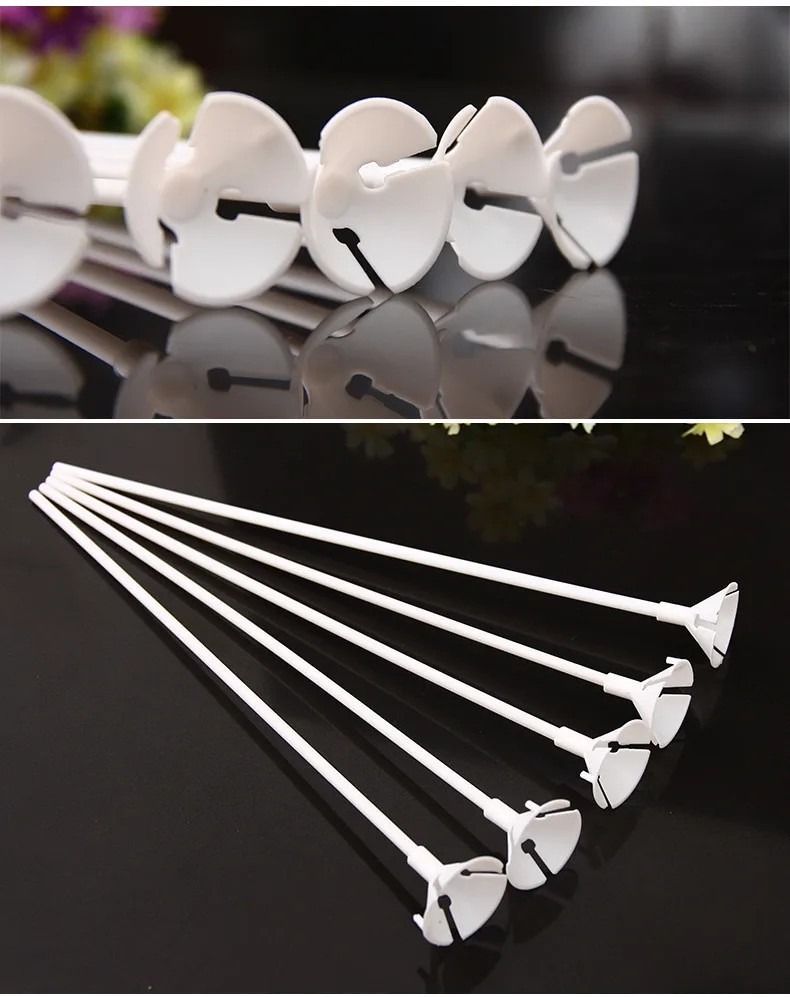 100 sets/lot 32cm latex Balloon Stick white PVC rods for Supplies