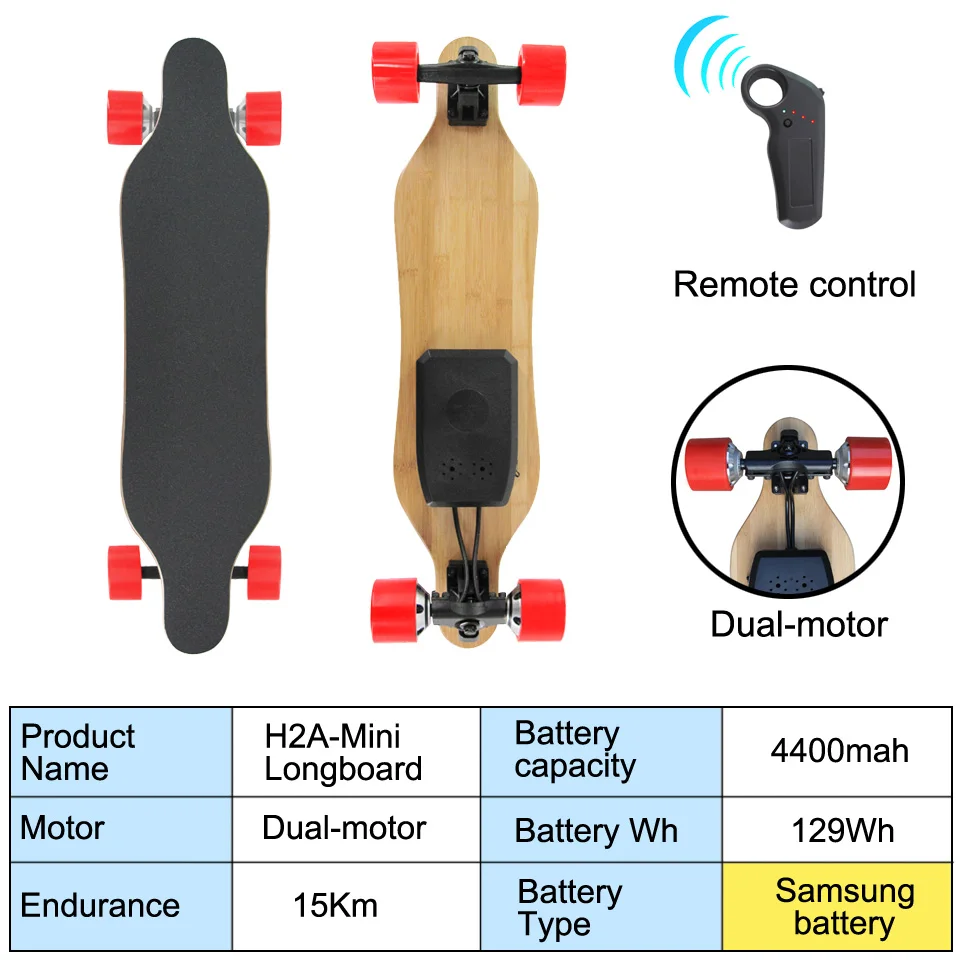 Профессиональный Longboard Электрический прогулочный инструмент скейтборд длинный скейтборд 7 P слой s канадский клён 1 слой бамбука - Цвет: Red Samsung Battery