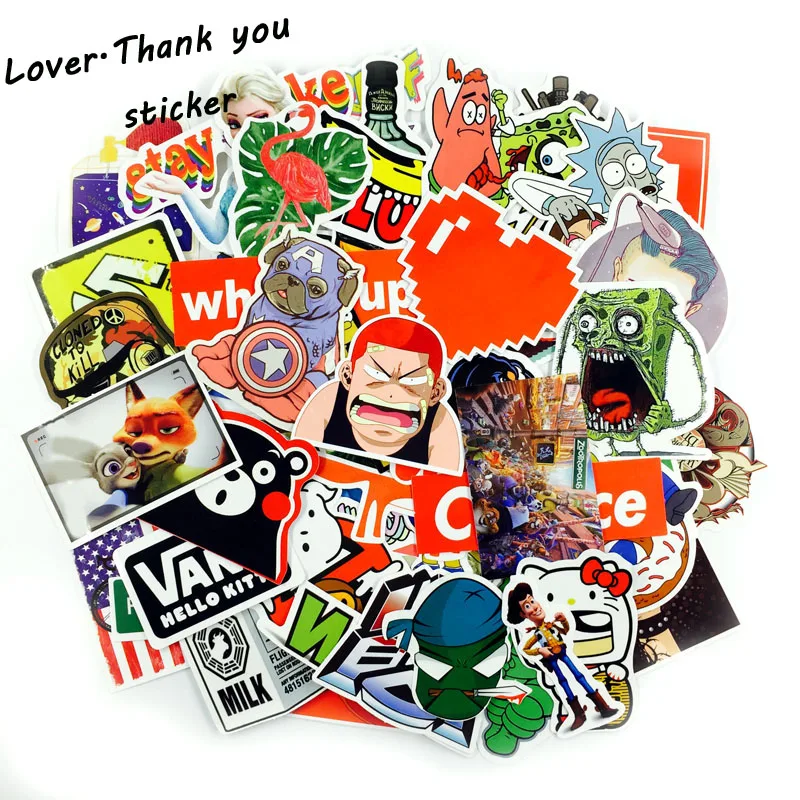 HOT 300PCS JDM car styling funny cool sticker bomb waterproof graffiti Doodle sticker skateboard decal toy stickers