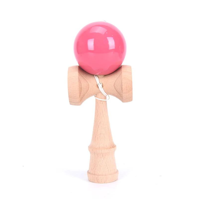 Деревянный шар Kendama PU краска 20 см струны профессиональные игрушки для взрослых досуг спортивная игрушка для игр на открытом воздухе - Цвет: Розовый