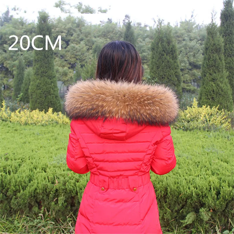 Женский шарф из натурального меха енота зимний теплый большой с воротником 100%