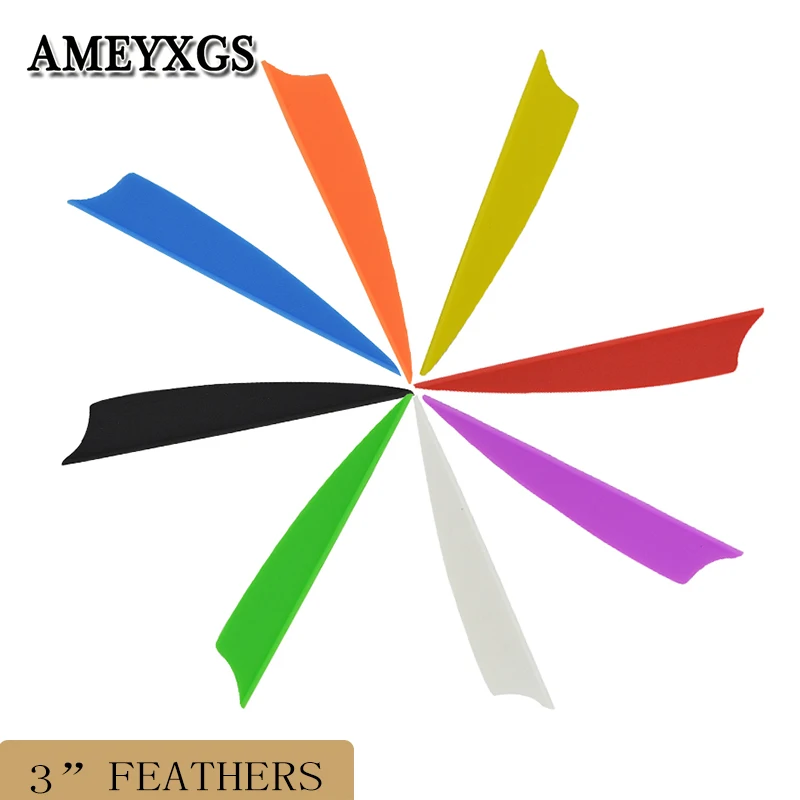 

50pcs Archery 3inch Shield Rubber Arrow Feathers Outdoor Bow Arrow Shooting Accessories Right Wing Feathers