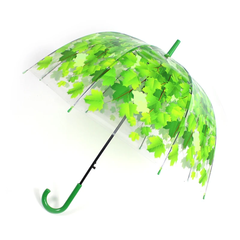 SAFEBET прозрачный зонтик кленовые зонтики с листьями Сакура креативный зонтик мультяшный Кот Зонты Милая птичья клетка Прямая поставка - Цвет: Maple Leaves