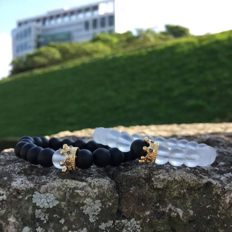 Couple Bracelet Charms Stone Beads Men Jewelry Crown Bracelets For Women Pulseira Masculina Bileklik Pulseira Feminina Couple Bracelet Charms Stone Beads Men Jewelry Crown Bracelets For Women Pulseira Masculina Bileklik Pulseira Feminina