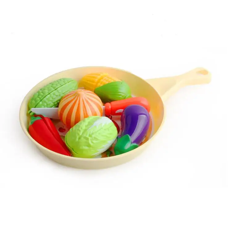 Моделирование еды s набор фрукты овощи морская еда s Дети кухня ролевые игры игрушки для детей резка приготовление пищи игры детские подарки - Цвет: Vegetable Set 8PCS