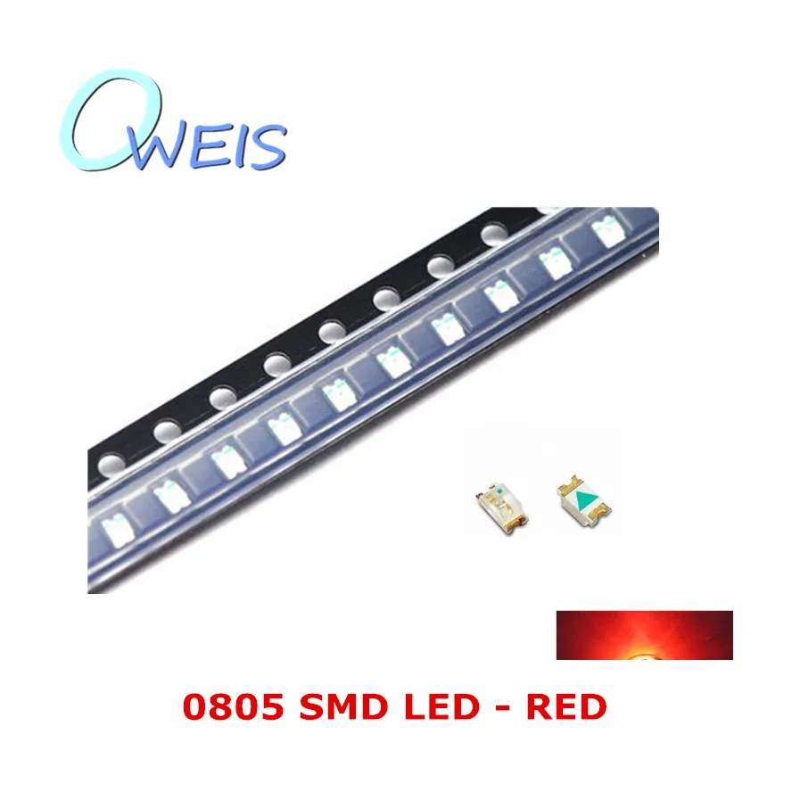 

200PCS 0805 super bright RED LED 2012 indicator sign light emitting diode light beads LAMP FREE SHIPPING
