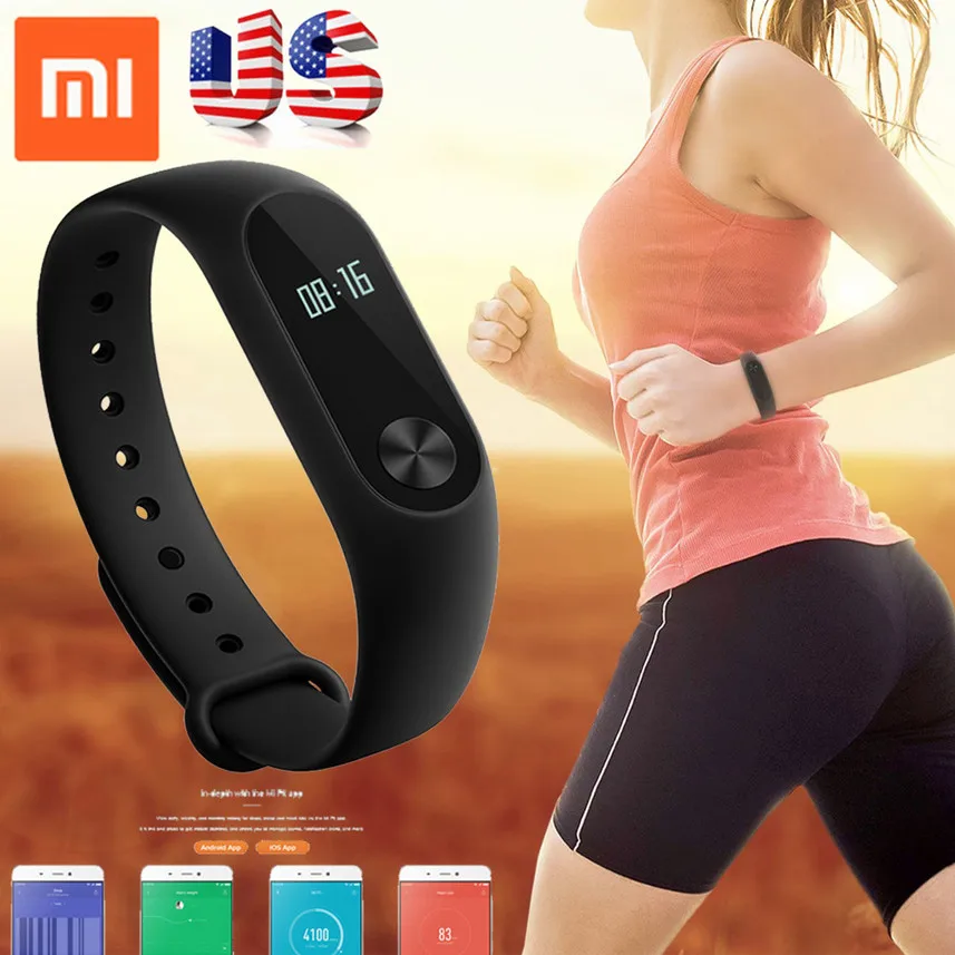 

2017 Original for Xiaomi Mi Band 2 Fitness Bracelet Watch Miband Smart Wristband Men Sport LED Touchpad Sleep Heart Rate Tracker