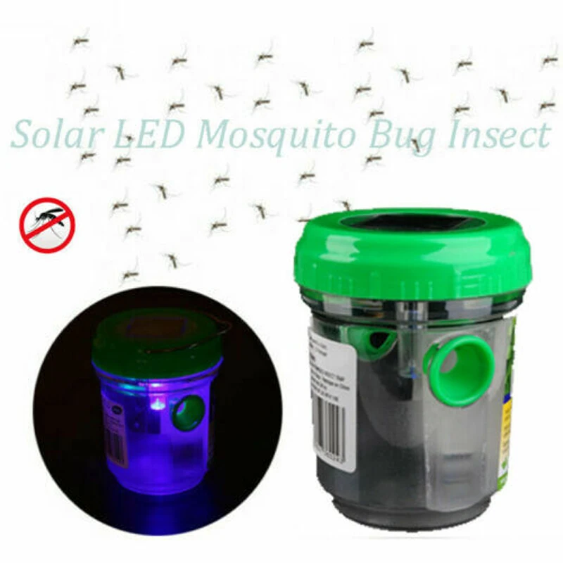 Солнечный светодиодный Москит, жук, насекомое электрическая ловушка антимоскитная лампа Фонари на открытом воздухе