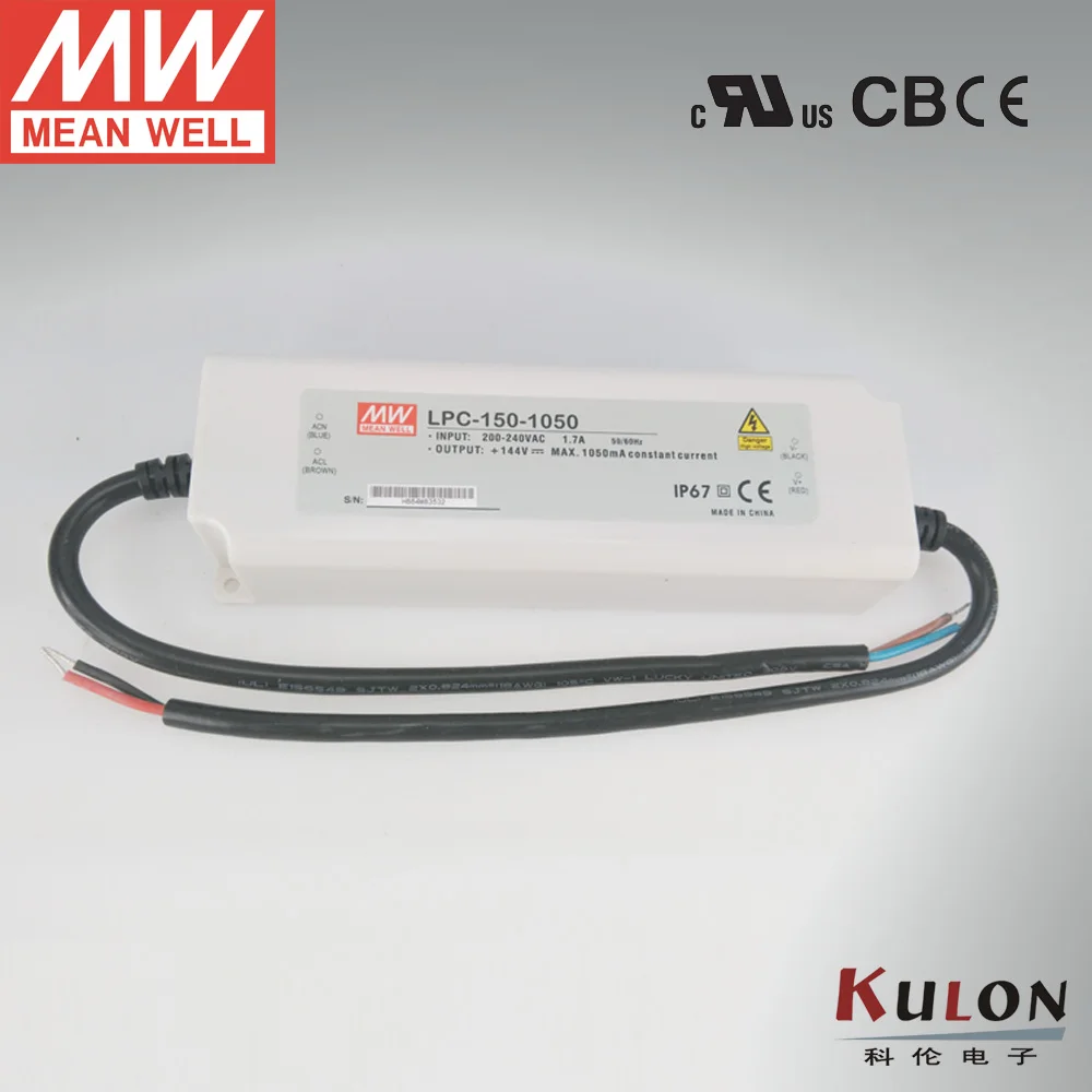 

Meanwell LPC-150-1400 150W 1400mA waterproof led driver Constant Current design