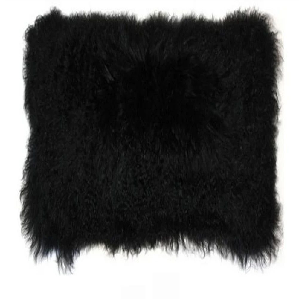 black fluffy cushion
