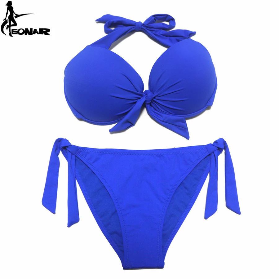 EONAR 2019 Bikini Solid Swimsuits Women Push Up Bikini Set Brazilian Cut/Classic Bottom Bathing Suits Sexy Plus Size Swimwear EONAR 2019 Bikini Solid Swimsuits Women Push Up Bikini Set Brazilian Cut/Classic Bottom Bathing Suits Sexy Plus Size Swimwear