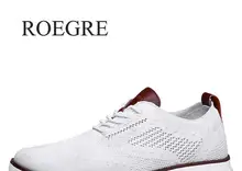 Casual Knitted Mesh Men’s Shoes Solid Shallow Lace Up Lightweight Soft Men Sneakers Shoes Breathable Man Footwear Flats 39-48