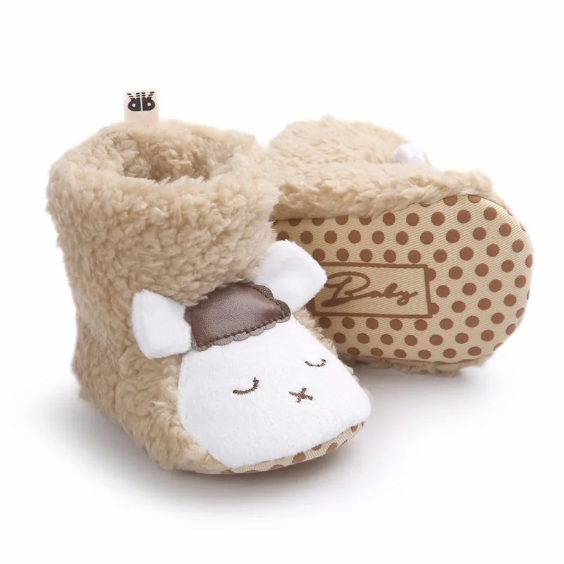 Wonbo/зимние детские ботинки с милой пандой и животными; Теплая Флисовая обувь с хлопковой подкладкой; Детские ботиночки; ; обувь для малышей 0-1