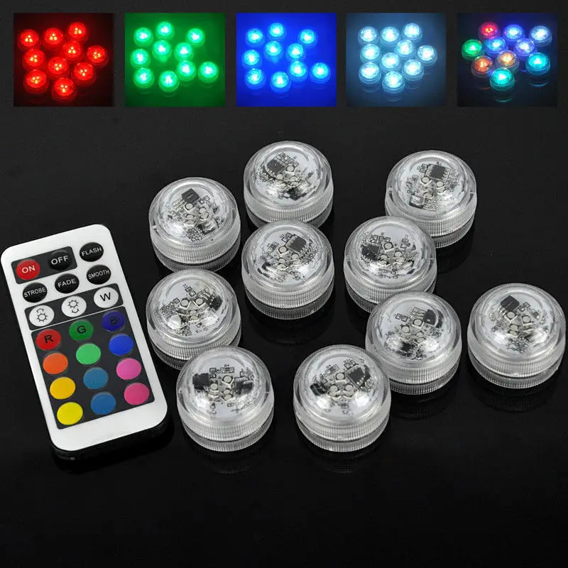 3 Led RGB погружной светильник с дистанционным управлением на батарейках подводный