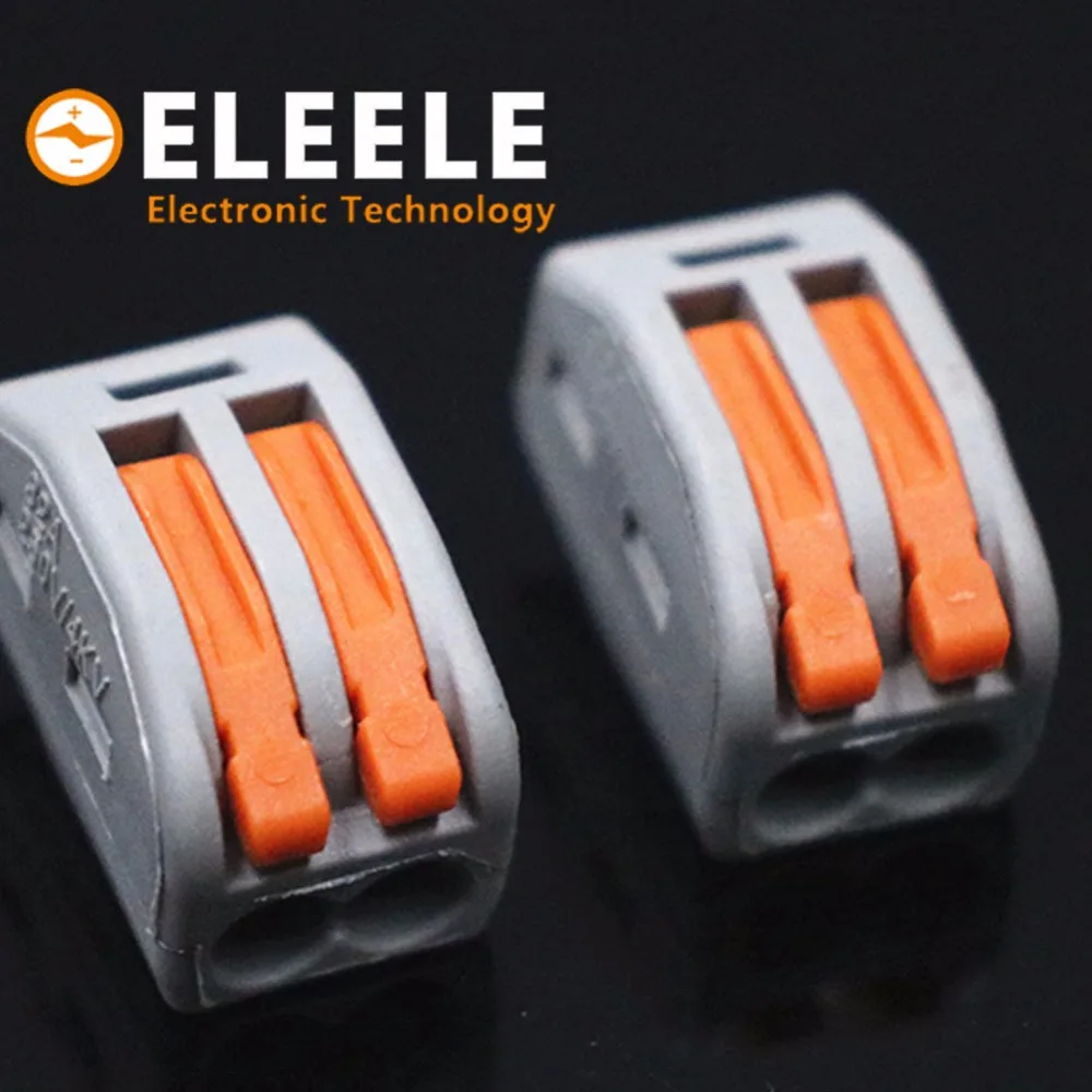 

(10pcs/lot) 222-412 PCT-212 PCT212 Universal Compact Wire Wiring Connector 2 pin Conductor Terminal Block Lever 0.08-2.5mm2 PN35