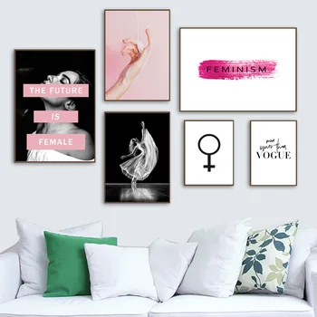 

Gohipang Vogue Girl Hand Feminism Planet Symbol Wall Art Canvas Painting Nordic Posters And Prints Wall Pictures For Living Room