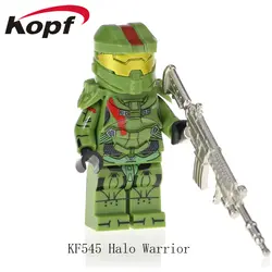 Одиночная распродажа KF545 фигурки Halo Spartan Solider с настоящим металлическим оружием строительные блоки Подарочная Игрушка Дети KF6043