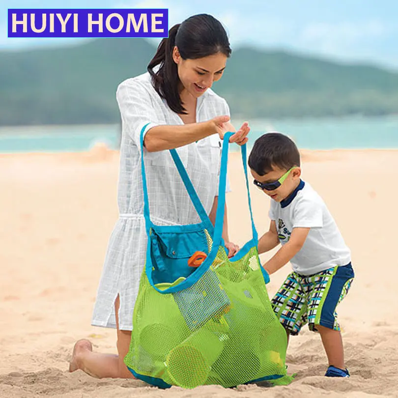 Huiyi Home Children Sand Beach Mesh Bag Kids Toys Clothes Debris