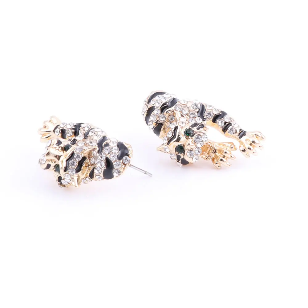 Набор украшений для женщин Свадебные Модные леопардовые кристаллы золотого цвета ожерелье серьги браслет аксессуары