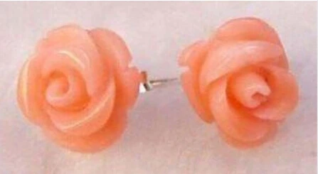 

Charming Pink Sea Coral Flower Earring ^^@^Noble style Natural Fine jewe >new jewelry Quartz Crystal Women Wedding
