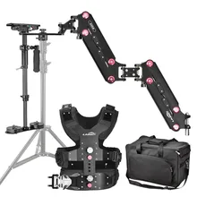 LAING 1-8KG Carbon Fiber Steadicam Stabilizer with Vest Arms Sled for DSLR Camera & Camcorder