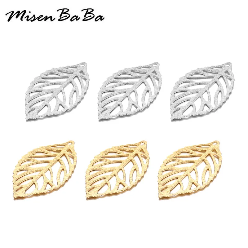 

20PCS/lot Fashion Hollow Stainless Steel Leaf Charms Fit DIY Jewelry Making Bracelet Necklace Hollow Leaves Pendant Charms