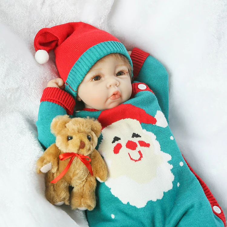 

20" NPK Dolls half silicone body reborn bebe ailve realistic hand rooted hair super doll kids Xmas birthday gift brinquedos