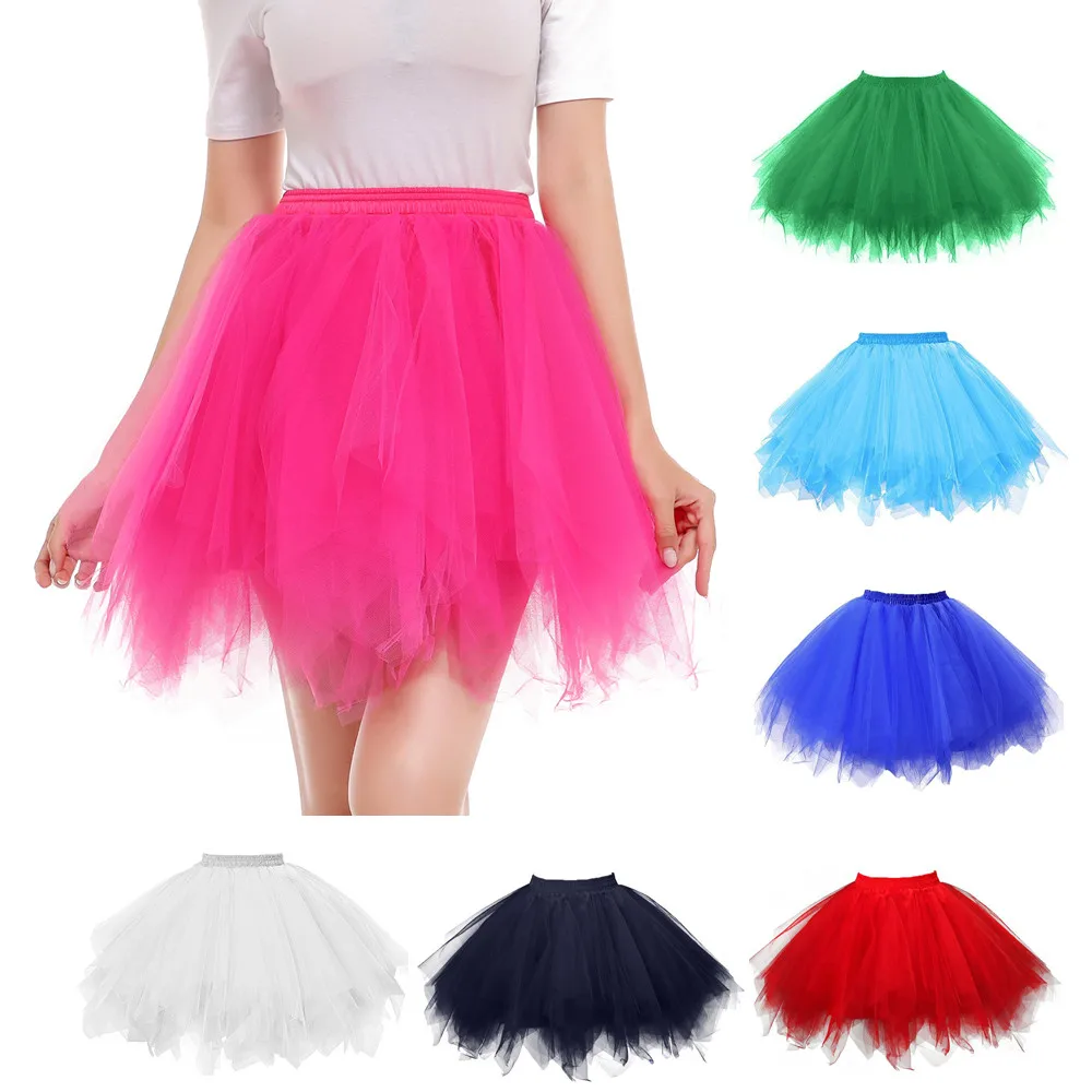 Fashion Womens High Quality Pleated Gauze Short Skirt Adult Tutu