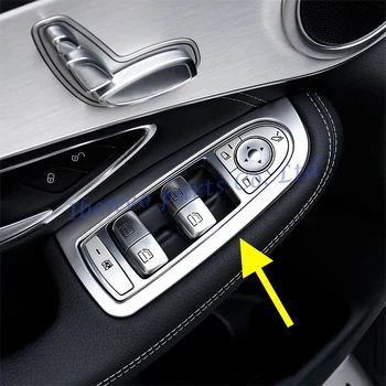 車のスタイリング窓リフト調整スイッチパネルマットクロームメルセデス · ベンツglc cクラスW205 x253 C253 アクセサリー