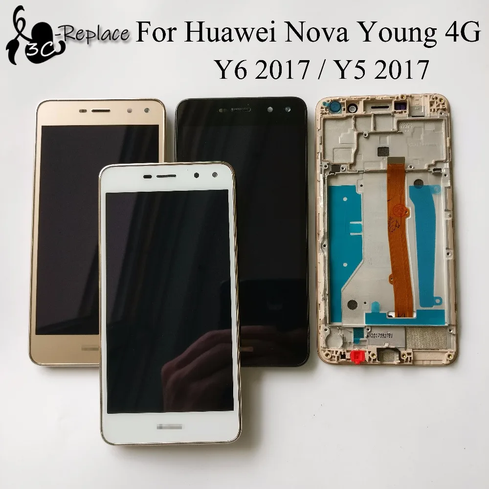 

For Huawei Nova Young 4G LTE / Y6 2017 / Y5 2017 MYA-L11 MYA-L41 LCD Display with Frame Screen Touch Panel Digitizer Repair