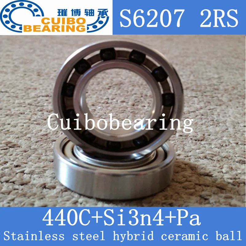 6207 2RS Size 35x72x17 Stainless Steel Ceramic Ball Hybrid Bike Bearing