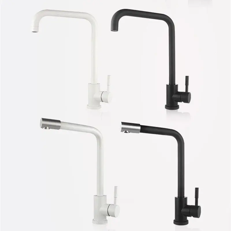 

Various colors 304 stainless steel polished bathroom hot and cold basin mixer dual sink rotating basin faucet kitchen mixer