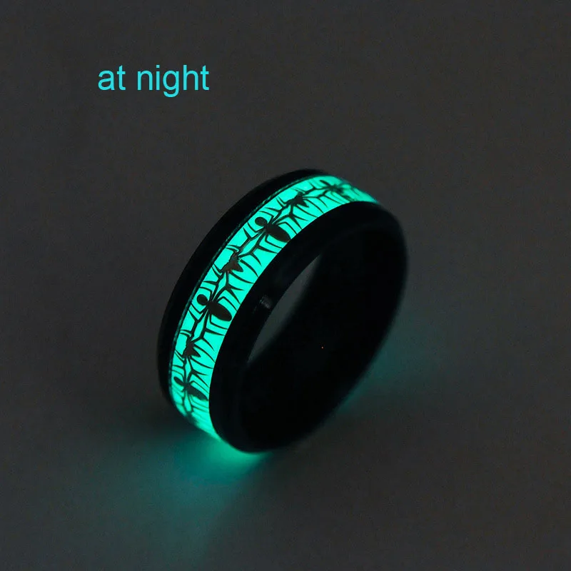 Wholesale stainless steel titanium steel of bat ring with luminous