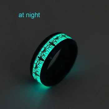 

Wholesale stainless steel titanium steel of bat ring with luminous fluorescent light not rust does not fade free ship