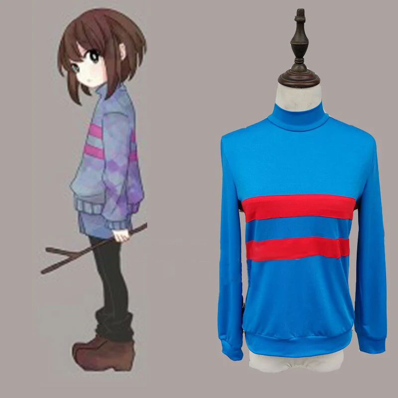 Undertale Chara / Frisk костюм для косплея футболка с длинным рукавом толстовки пальто