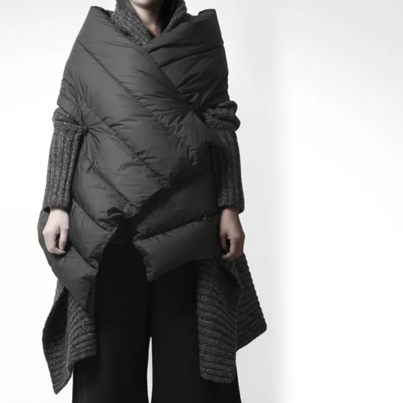 

LANMREM 2019 Winter New Casual Fashion Women Loose Plus Temperament Solid Color Slung Buckle Buckle Down Vest TC772