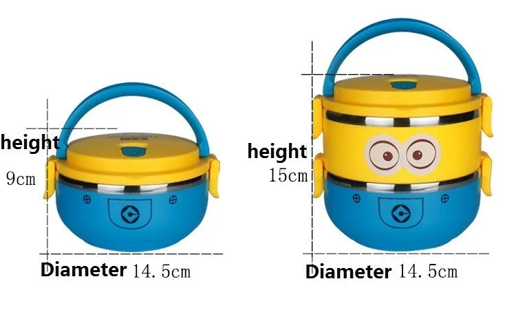 1-4 слоя милый мультфильм контейнер для продуктов миска коробка для детей с пластиковыми Tiffin Коробки Тепловой Bento для школьников