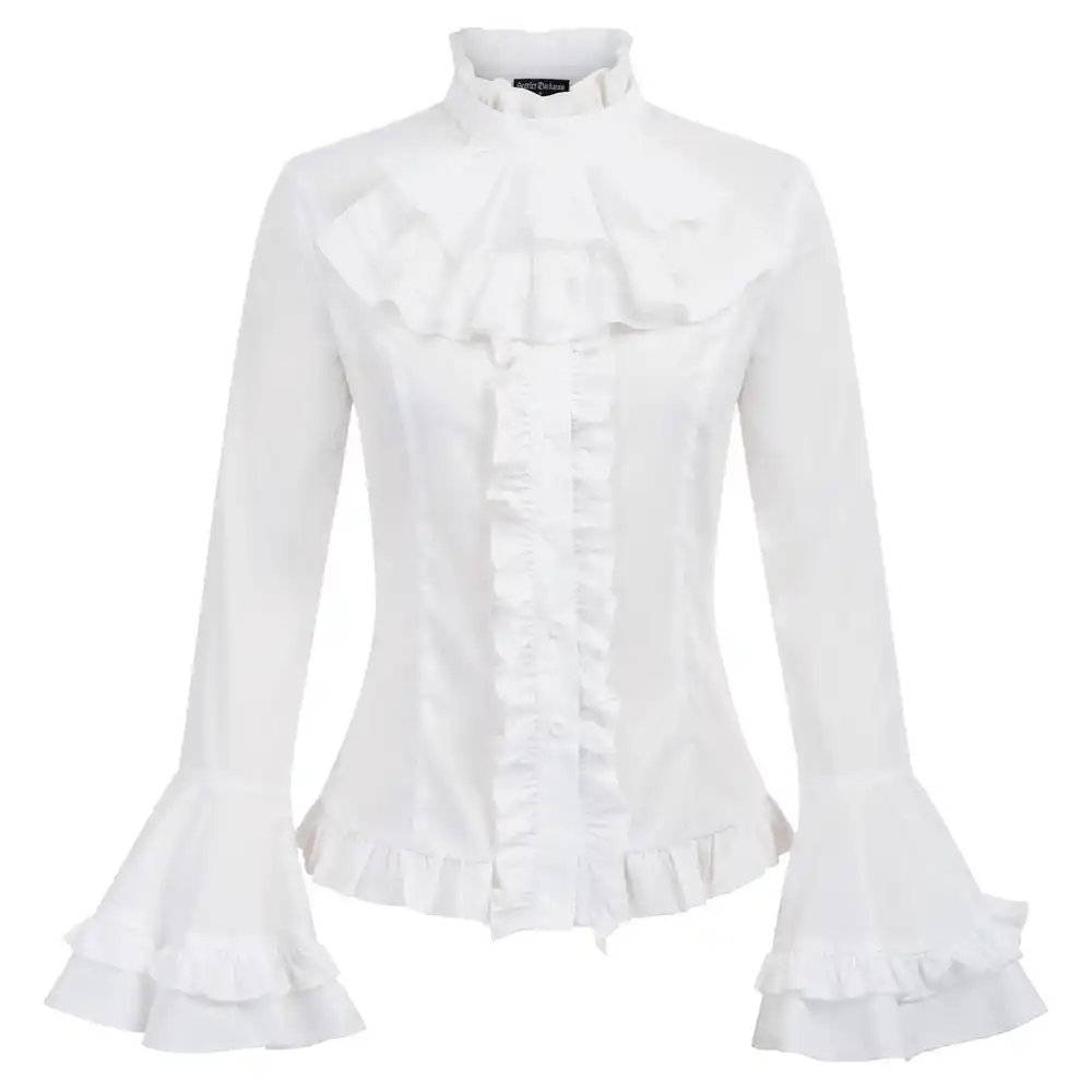 frilly button up shirt